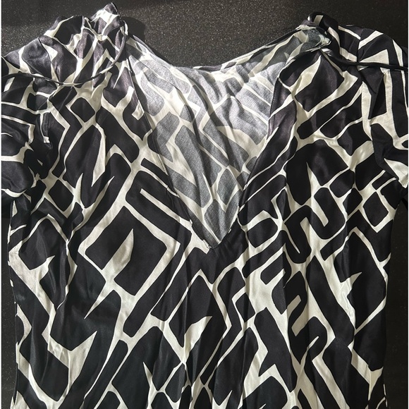 RIVER ISLAND *NWT* Black Satin Abstract Slip MIDI DRESS UK 16/US 12 - Picture 4 of 8